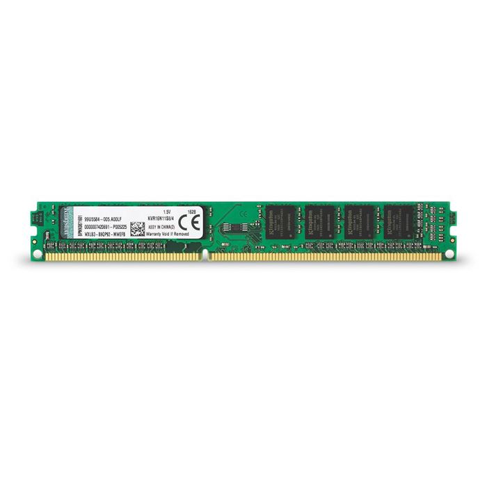 تصویر رم دسکتاپ کینگستون DDR3 تک کاناله 1600 مگاهرتز CL11 مدل KVR ظرفیت 4 گیگابایت