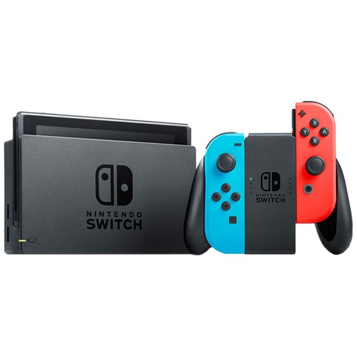 تصویر Switch With Neon Blue and Neon Red Joy Con Station Gaming Consoles